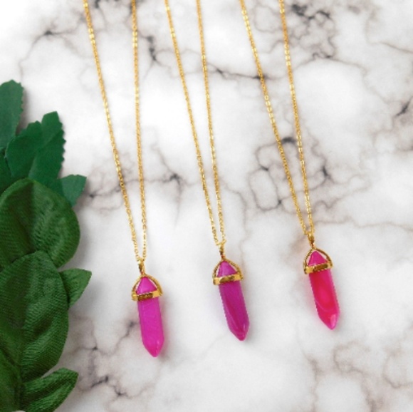 New Gold Rose Quartz Necklace - Picture 4 of 8